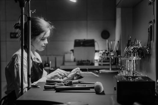 Artisan at work creating handmade jewelry